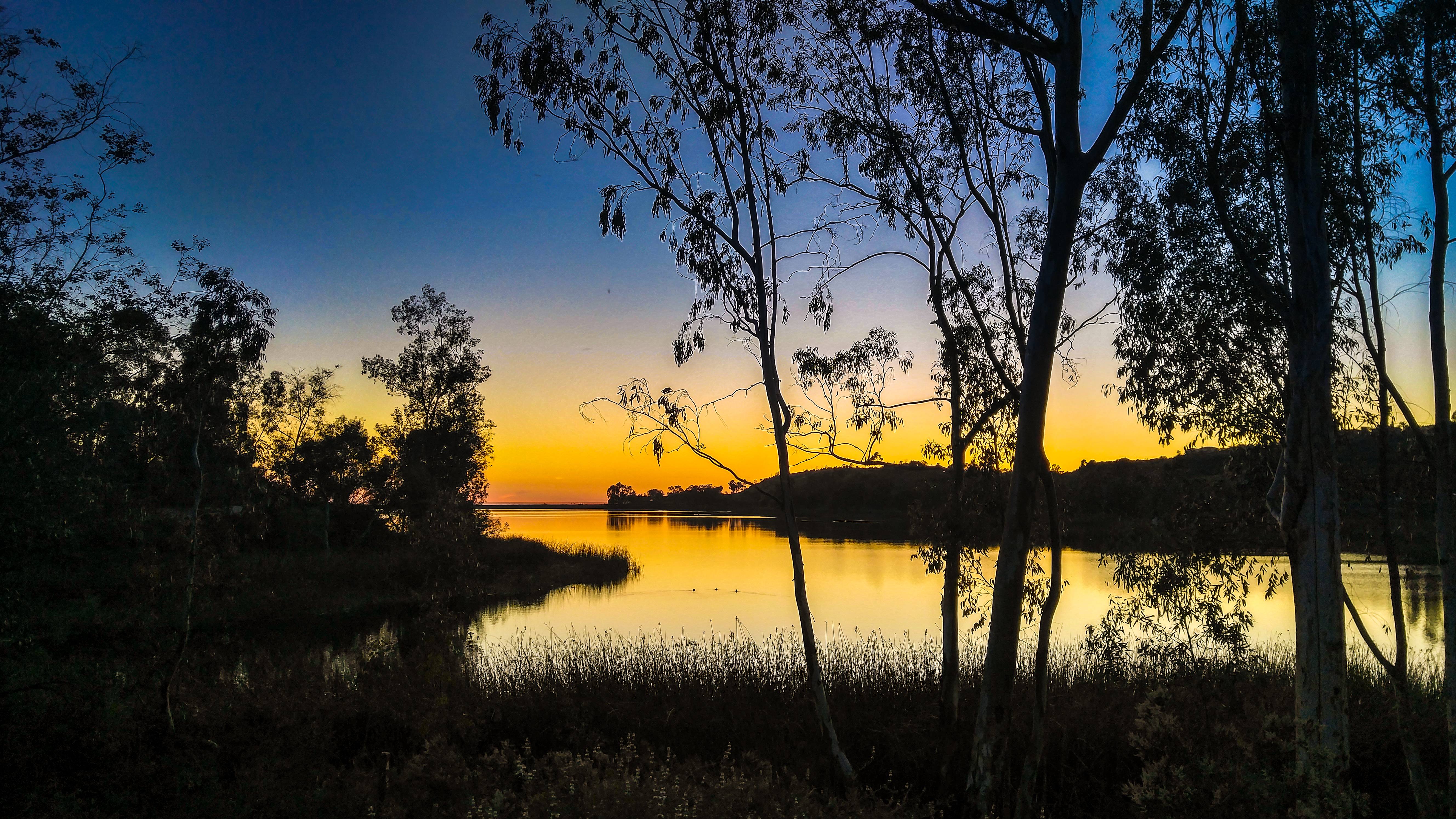 Wallpapers Sunset on lake Miramar California dusk on the desktop