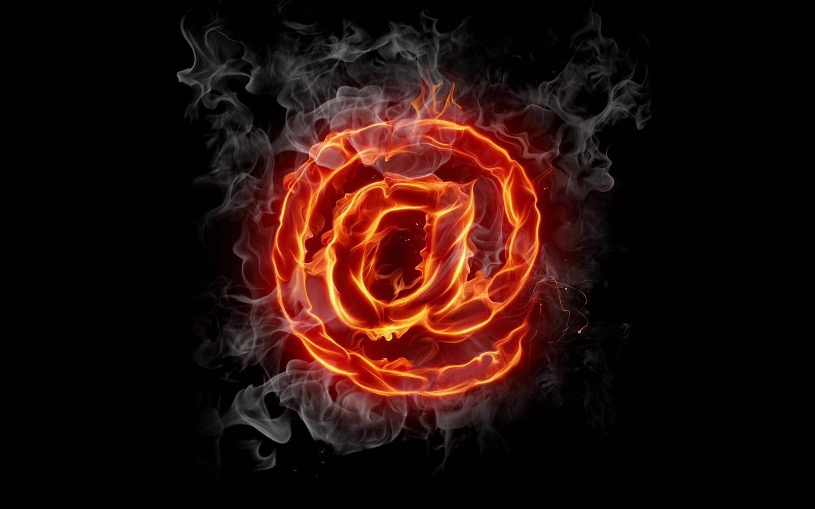 Wallpapers fiery symbol mail printing on the desktop