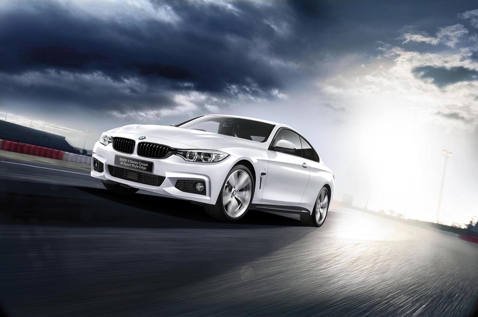 Wallpapers bmw 4 series white coupe on the desktop