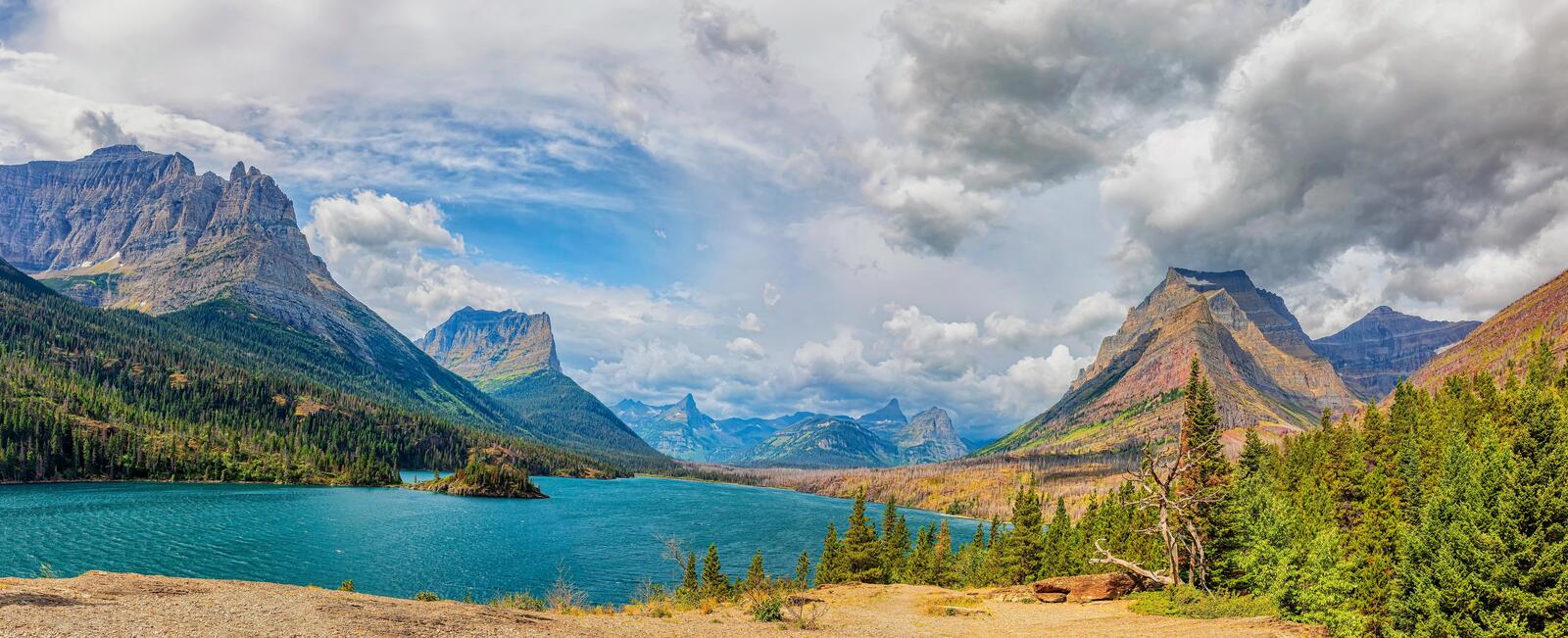 Wallpapers St Mary Lake Glacier National Park mountains on the desktop