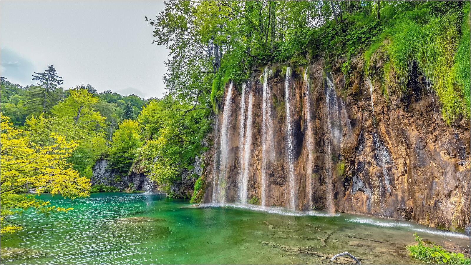 Wallpapers river trees Plitvice Lakes National Park on the desktop