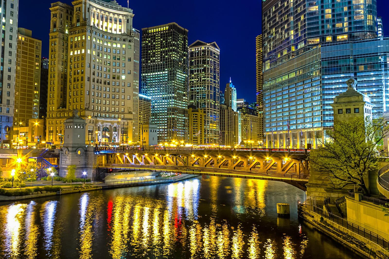 Обои городской пейзаж Чикаго США на рабочий стол