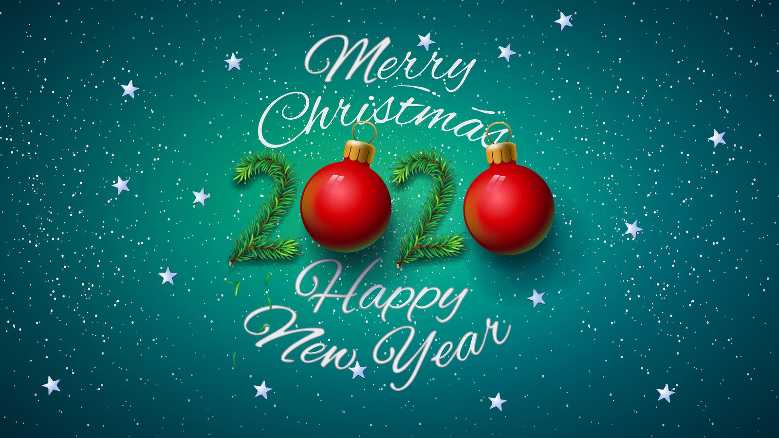 Wallpapers 2020 merry Christmas happy new year on the desktop