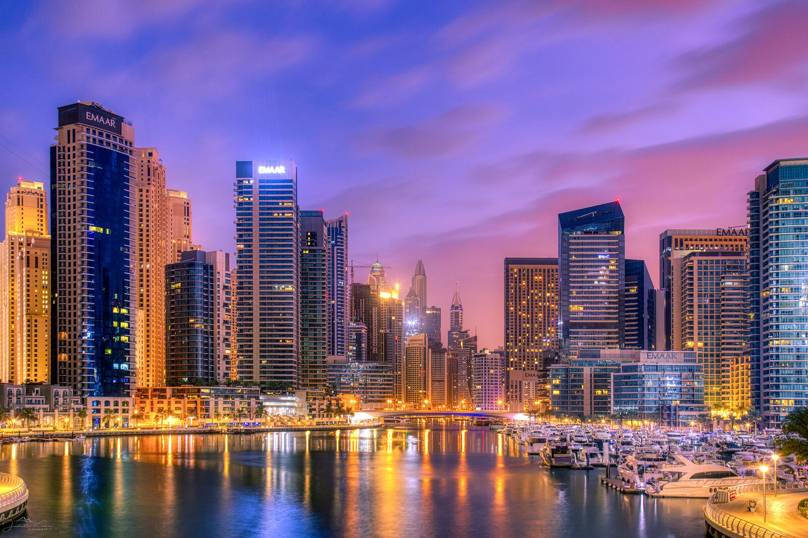Обои Дубай объединённые арабские эмираты вечерний город на рабочий стол