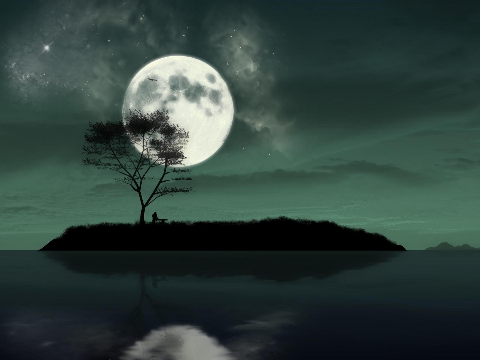 免费照片绘制大月亮