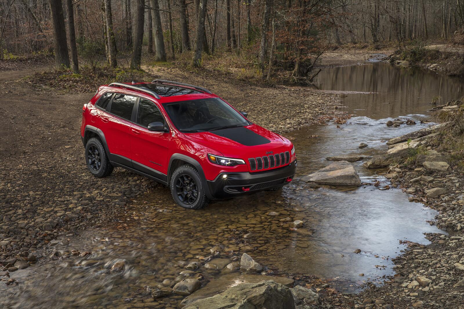Wallpapers Jeep Cherokee red river on the desktop